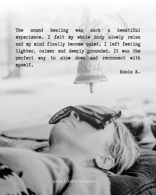 The sound healing was such a beautiful experience. I felt my whole body slowly relax and my mind finally become quiet. I left feeling lighter, calmer and deeply grounded. It was the perfect way to slow down and reconnect with myself. Kasia K.
